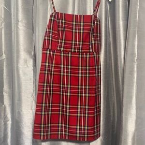 Red plaid dress